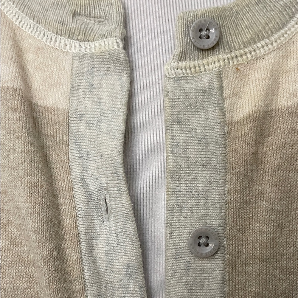 Women’s EUC EDDIE BAUER Neutral Large Striped Button-Front Cardigan Sz L. - Picture 3 of 12